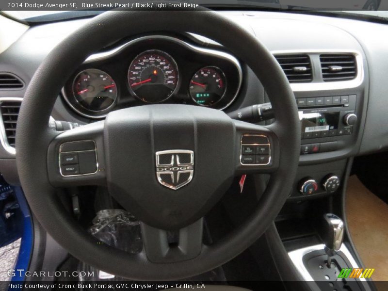 Blue Streak Pearl / Black/Light Frost Beige 2014 Dodge Avenger SE