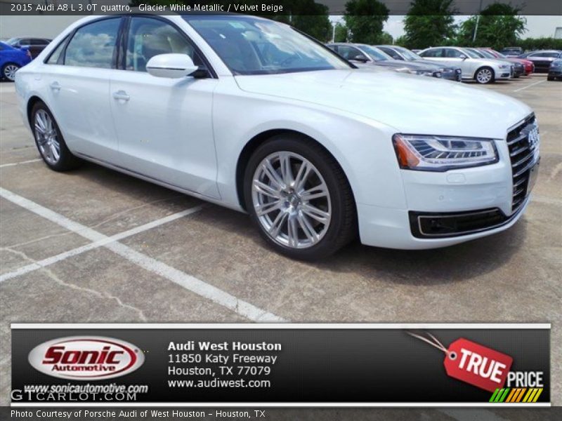 Glacier White Metallic / Velvet Beige 2015 Audi A8 L 3.0T quattro