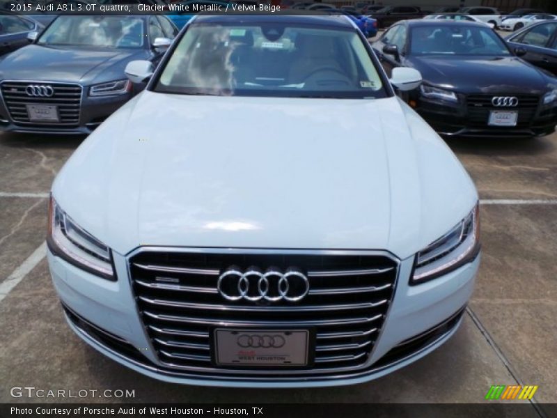 Glacier White Metallic / Velvet Beige 2015 Audi A8 L 3.0T quattro