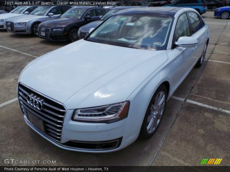 Glacier White Metallic / Velvet Beige 2015 Audi A8 L 3.0T quattro