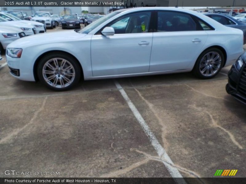 Glacier White Metallic / Velvet Beige 2015 Audi A8 L 3.0T quattro