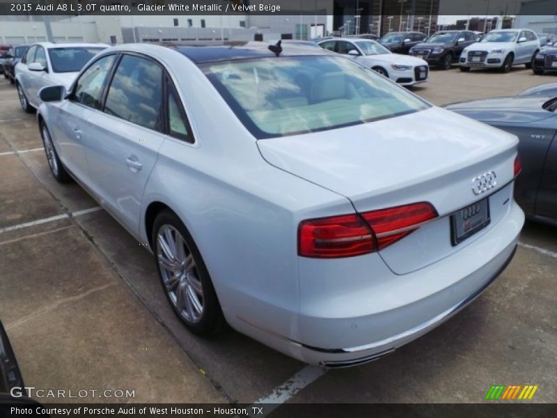 Glacier White Metallic / Velvet Beige 2015 Audi A8 L 3.0T quattro