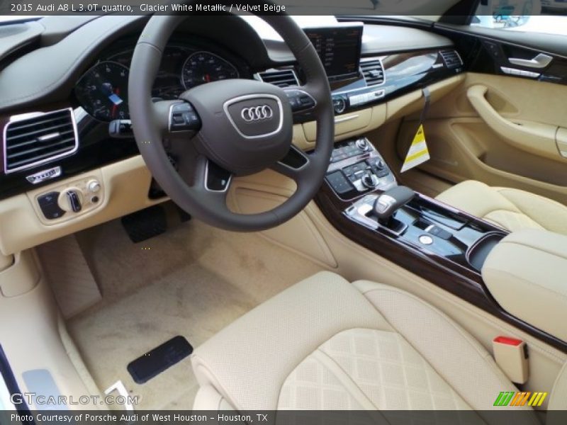 Glacier White Metallic / Velvet Beige 2015 Audi A8 L 3.0T quattro