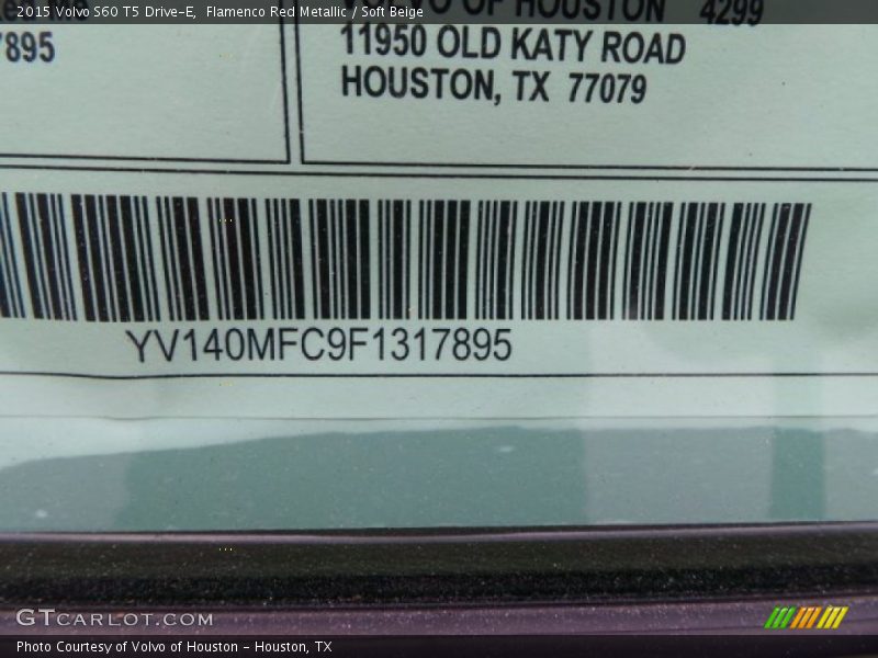 Flamenco Red Metallic / Soft Beige 2015 Volvo S60 T5 Drive-E