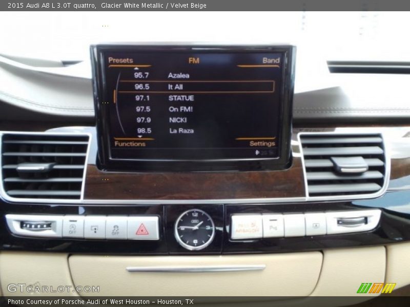 Glacier White Metallic / Velvet Beige 2015 Audi A8 L 3.0T quattro
