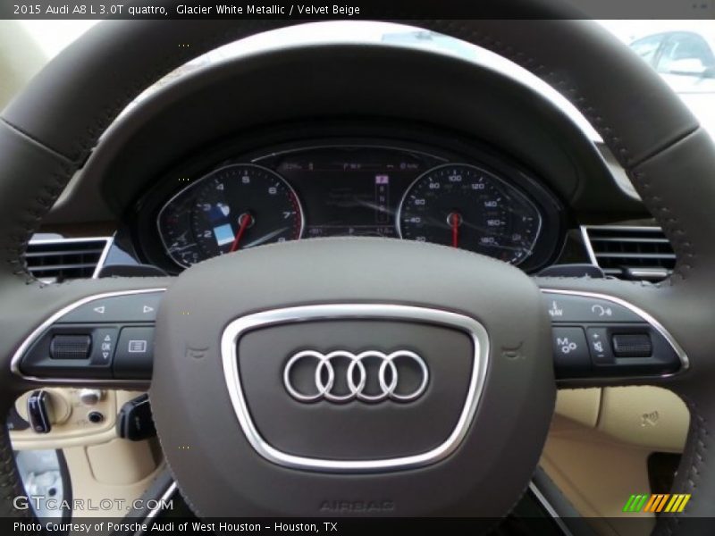 Glacier White Metallic / Velvet Beige 2015 Audi A8 L 3.0T quattro