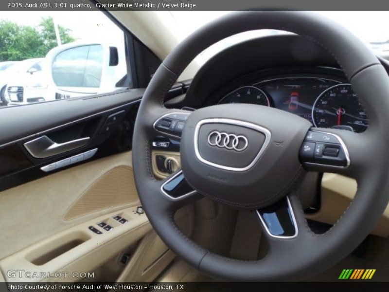 Glacier White Metallic / Velvet Beige 2015 Audi A8 L 3.0T quattro