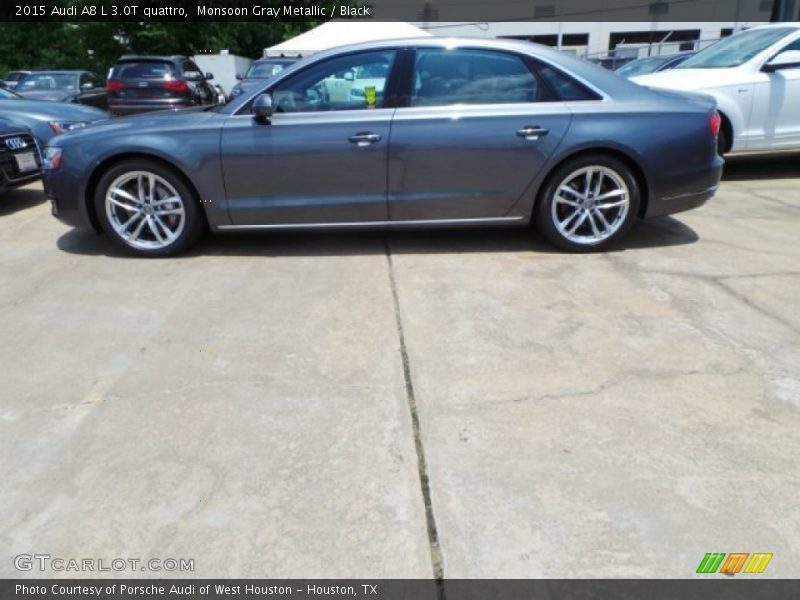 Monsoon Gray Metallic / Black 2015 Audi A8 L 3.0T quattro