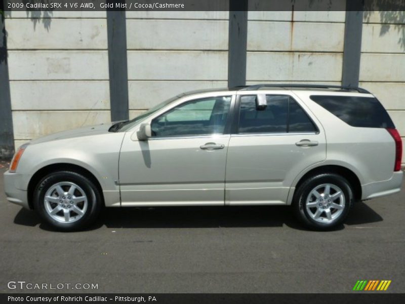 Gold Mist / Cocoa/Cashmere 2009 Cadillac SRX 4 V6 AWD