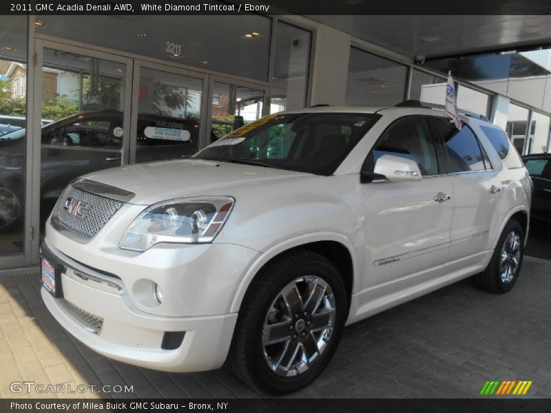 White Diamond Tintcoat / Ebony 2011 GMC Acadia Denali AWD