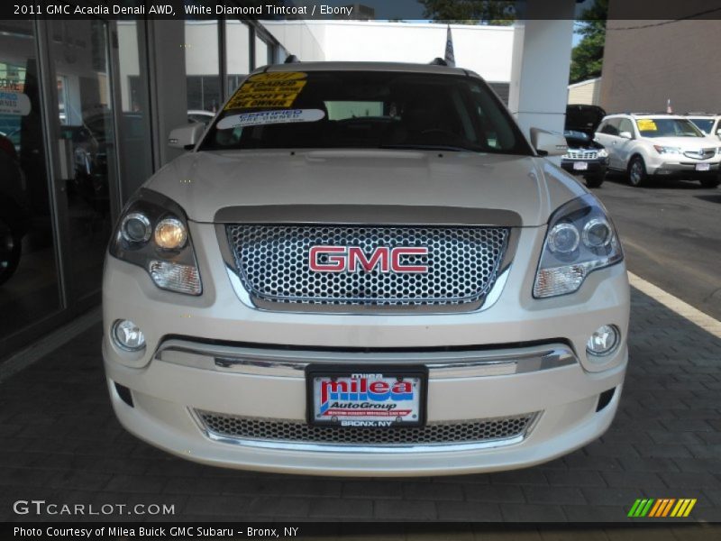 White Diamond Tintcoat / Ebony 2011 GMC Acadia Denali AWD
