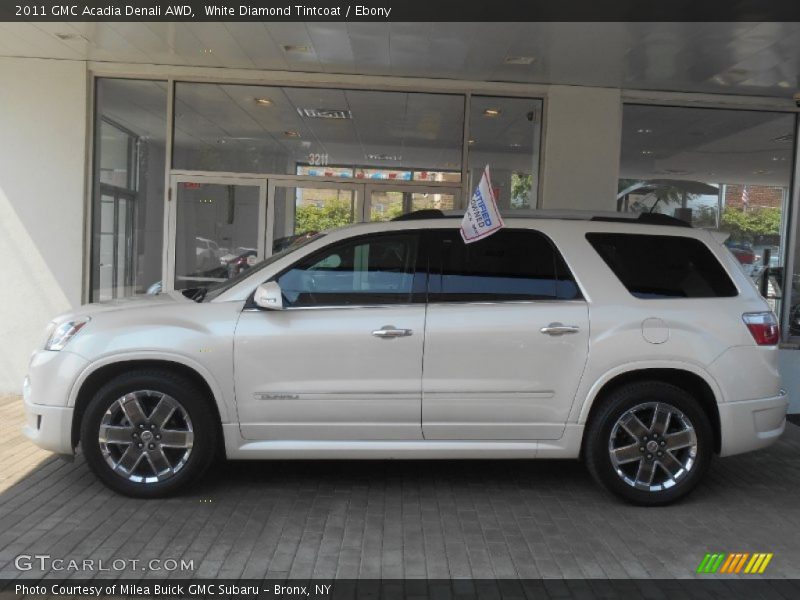 White Diamond Tintcoat / Ebony 2011 GMC Acadia Denali AWD
