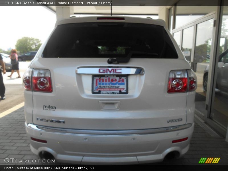 White Diamond Tintcoat / Ebony 2011 GMC Acadia Denali AWD