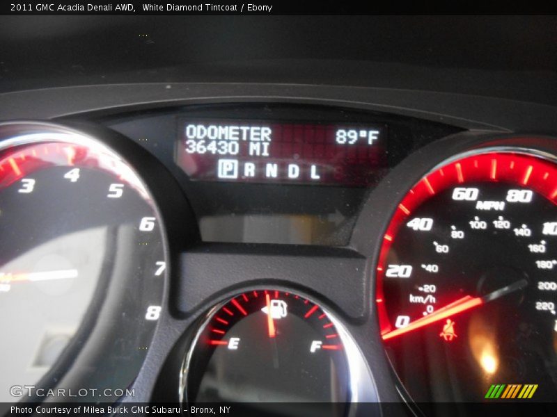 White Diamond Tintcoat / Ebony 2011 GMC Acadia Denali AWD