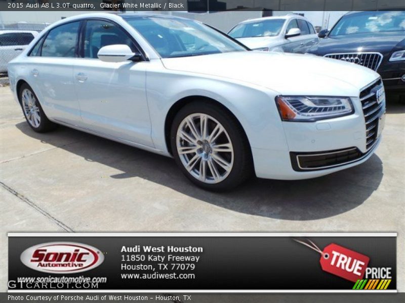 Glacier White Metallic / Black 2015 Audi A8 L 3.0T quattro
