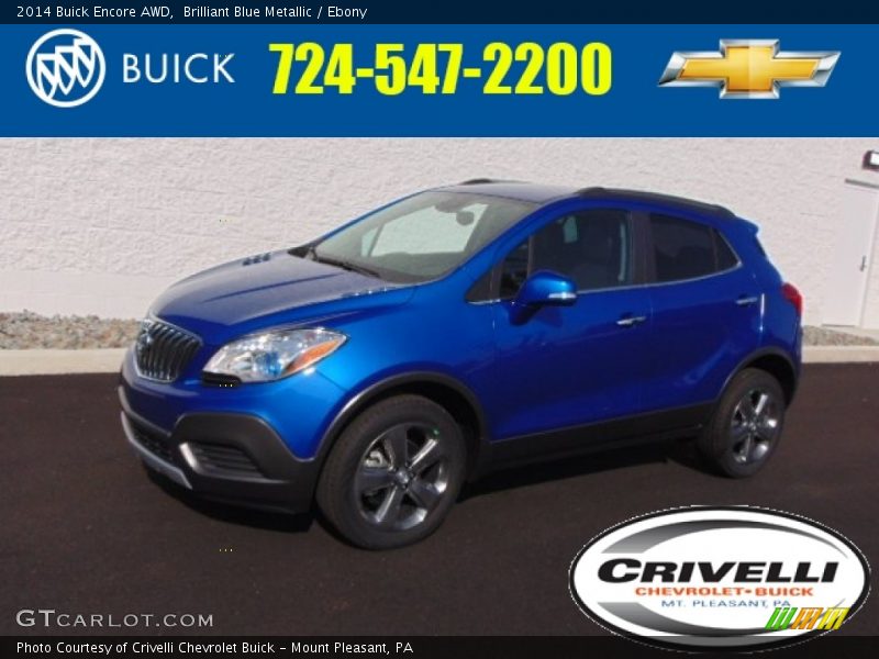 Brilliant Blue Metallic / Ebony 2014 Buick Encore AWD