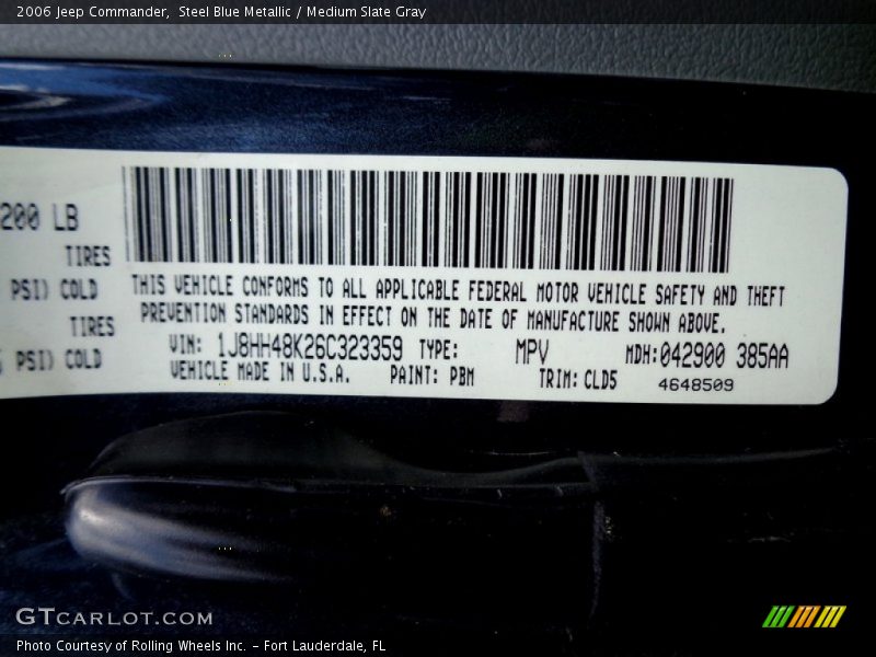 Steel Blue Metallic / Medium Slate Gray 2006 Jeep Commander