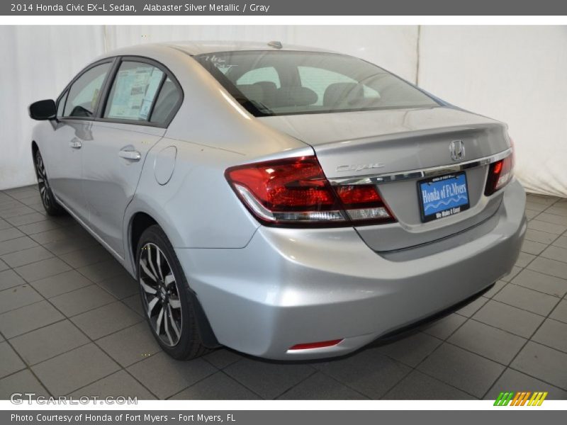 Alabaster Silver Metallic / Gray 2014 Honda Civic EX-L Sedan
