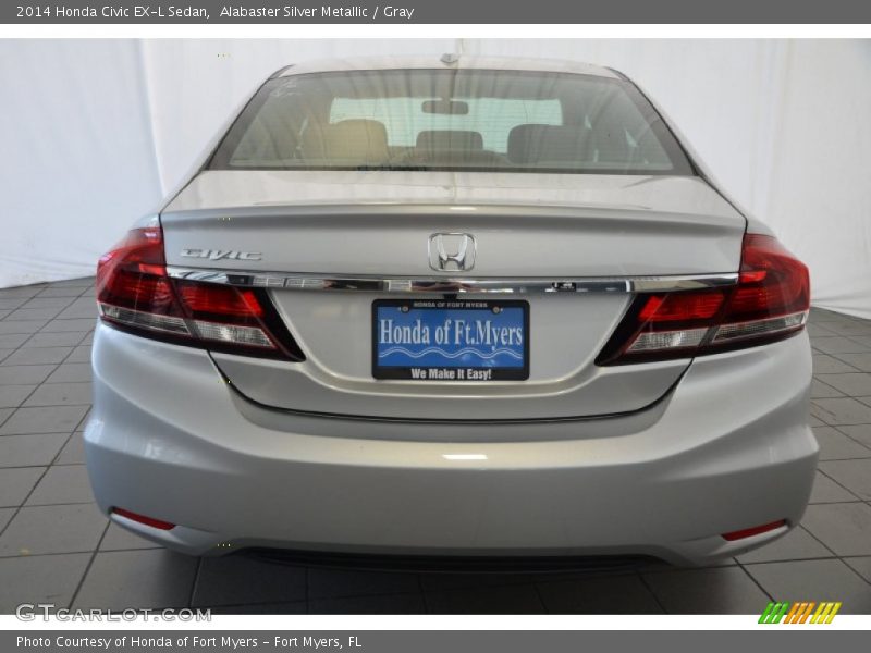 Alabaster Silver Metallic / Gray 2014 Honda Civic EX-L Sedan