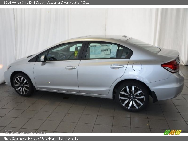 Alabaster Silver Metallic / Gray 2014 Honda Civic EX-L Sedan