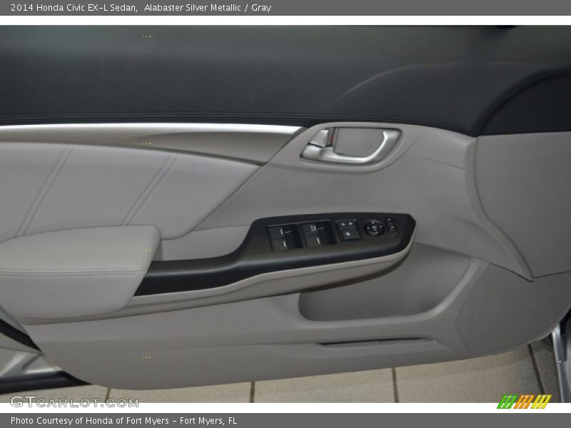 Alabaster Silver Metallic / Gray 2014 Honda Civic EX-L Sedan