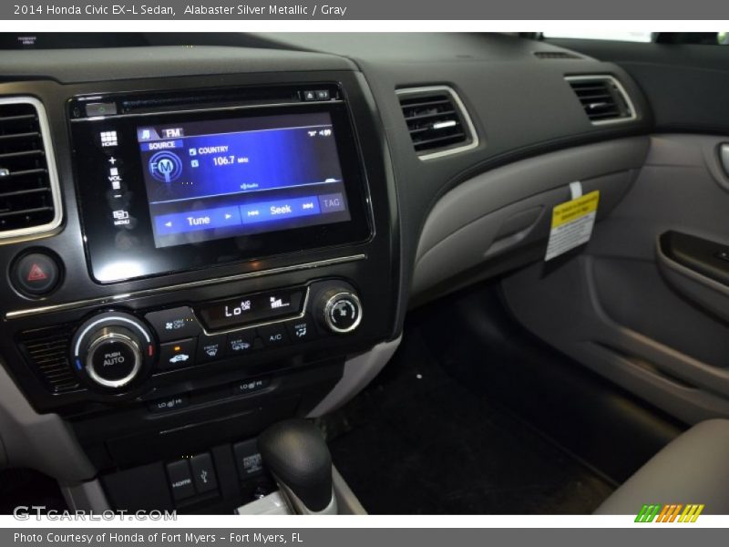 Alabaster Silver Metallic / Gray 2014 Honda Civic EX-L Sedan