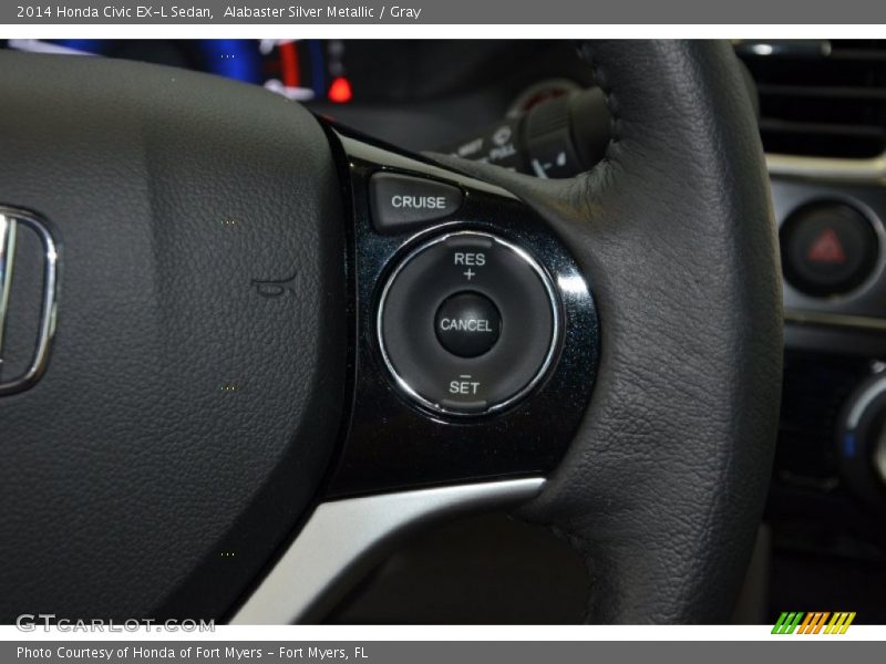 Alabaster Silver Metallic / Gray 2014 Honda Civic EX-L Sedan