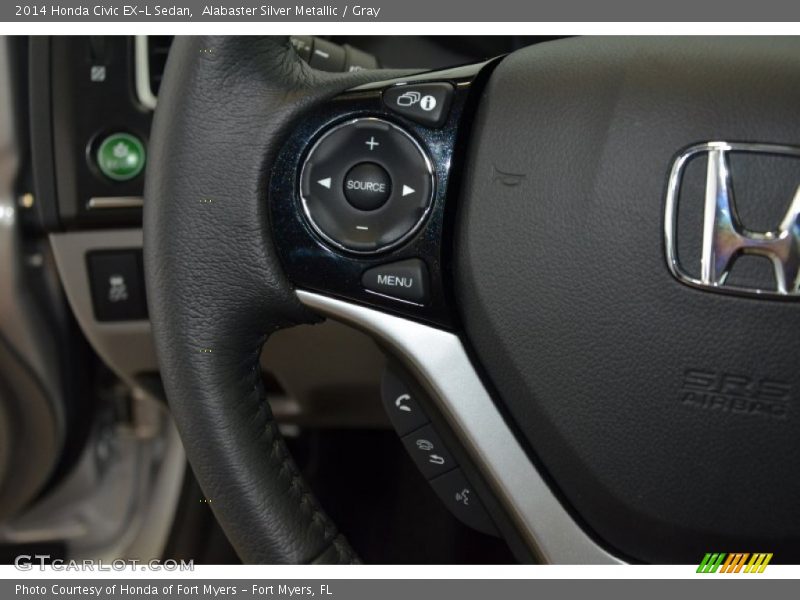 Alabaster Silver Metallic / Gray 2014 Honda Civic EX-L Sedan
