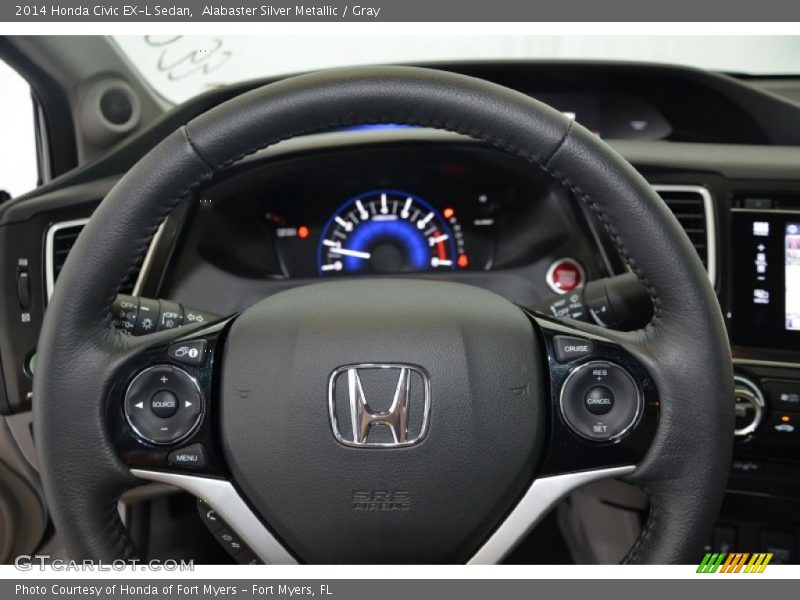 Alabaster Silver Metallic / Gray 2014 Honda Civic EX-L Sedan