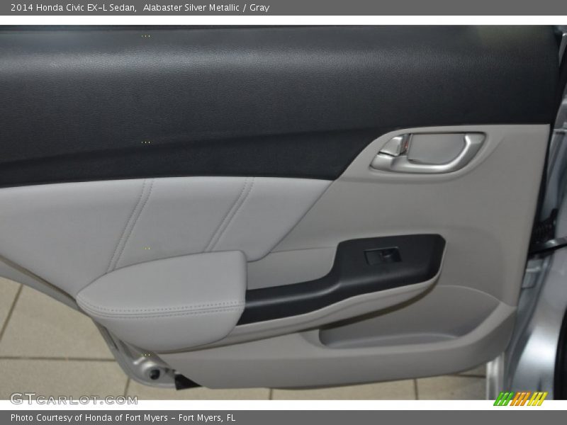 Alabaster Silver Metallic / Gray 2014 Honda Civic EX-L Sedan