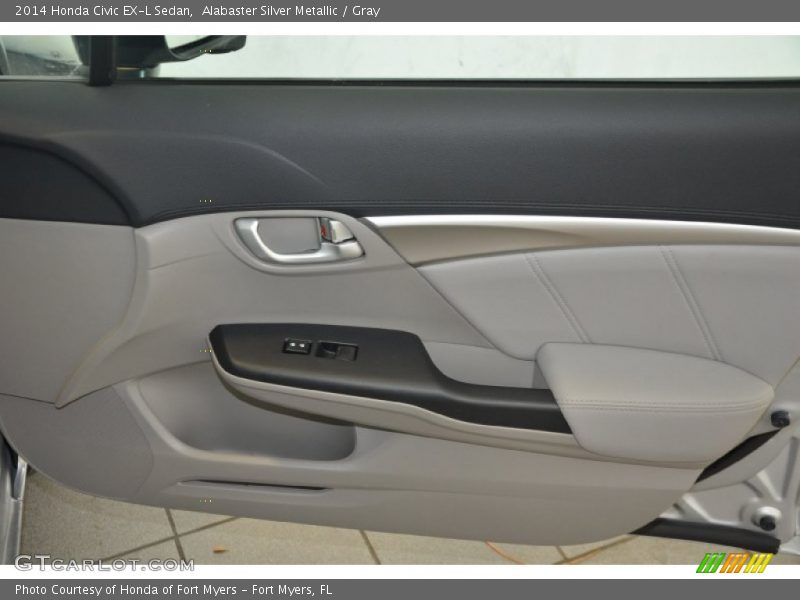 Alabaster Silver Metallic / Gray 2014 Honda Civic EX-L Sedan