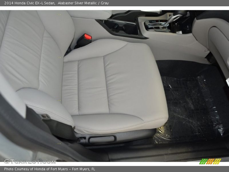 Alabaster Silver Metallic / Gray 2014 Honda Civic EX-L Sedan