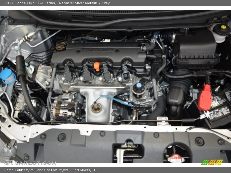 Alabaster Silver Metallic / Gray 2014 Honda Civic EX-L Sedan