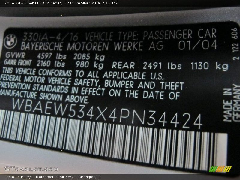 Titanium Silver Metallic / Black 2004 BMW 3 Series 330xi Sedan