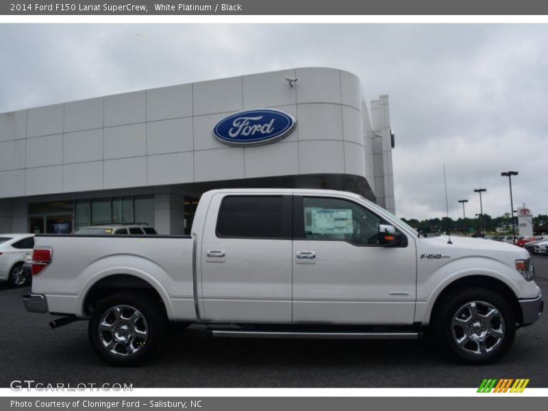 White Platinum / Black 2014 Ford F150 Lariat SuperCrew
