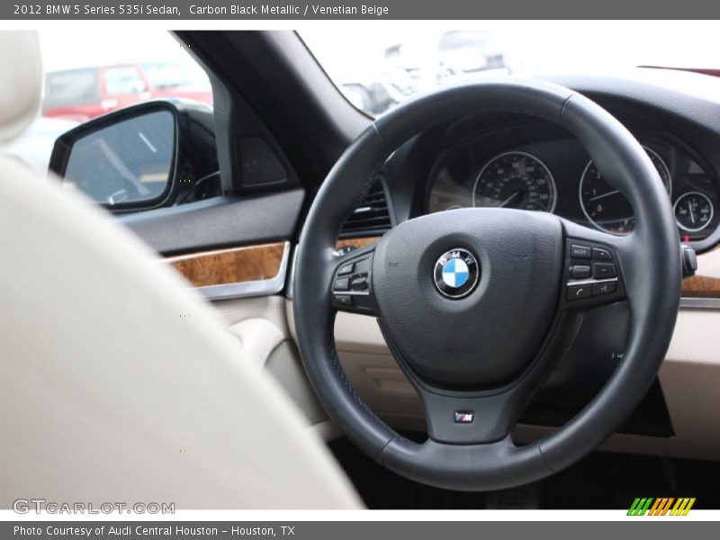 Carbon Black Metallic / Venetian Beige 2012 BMW 5 Series 535i Sedan