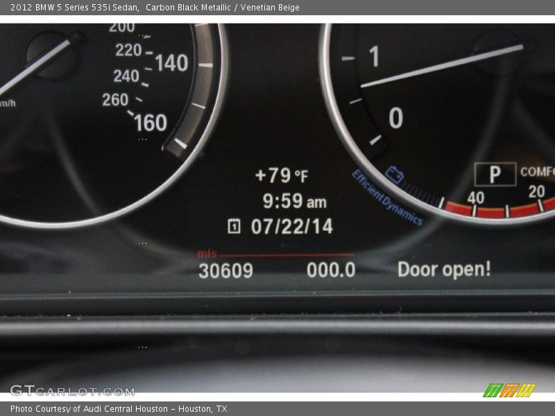 Carbon Black Metallic / Venetian Beige 2012 BMW 5 Series 535i Sedan