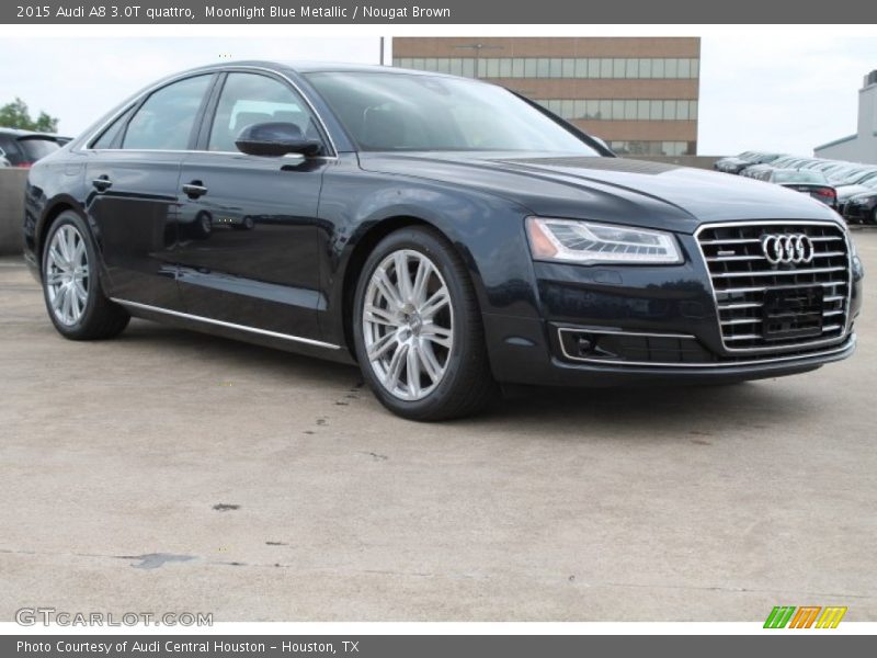 Moonlight Blue Metallic / Nougat Brown 2015 Audi A8 3.0T quattro