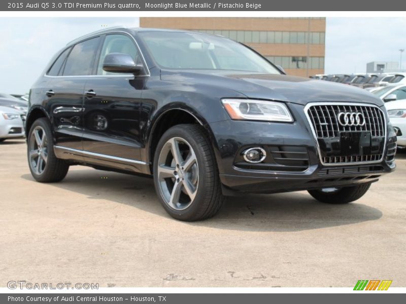 Moonlight Blue Metallic / Pistachio Beige 2015 Audi Q5 3.0 TDI Premium Plus quattro