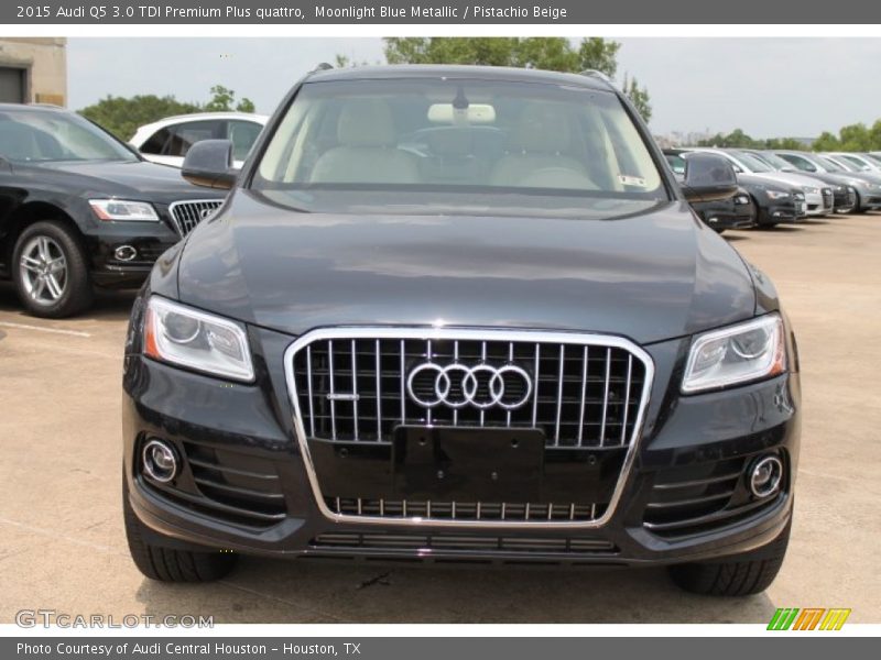Moonlight Blue Metallic / Pistachio Beige 2015 Audi Q5 3.0 TDI Premium Plus quattro