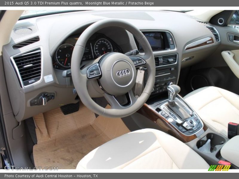 Moonlight Blue Metallic / Pistachio Beige 2015 Audi Q5 3.0 TDI Premium Plus quattro