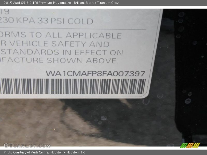 Brilliant Black / Titanium Gray 2015 Audi Q5 3.0 TDI Premium Plus quattro
