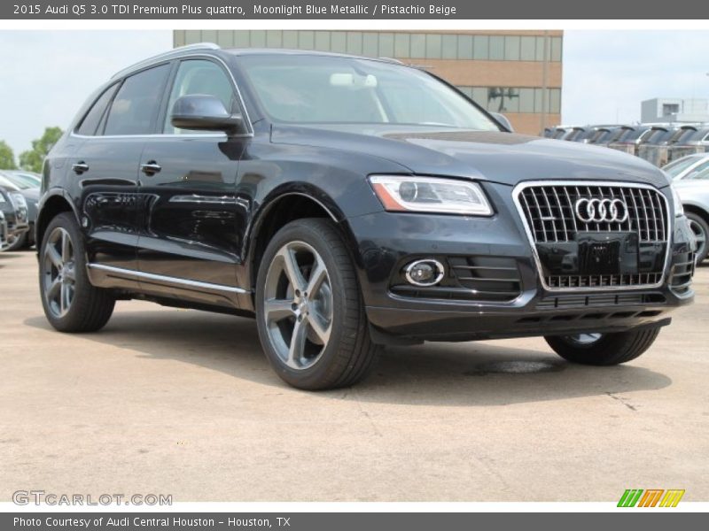 Moonlight Blue Metallic / Pistachio Beige 2015 Audi Q5 3.0 TDI Premium Plus quattro