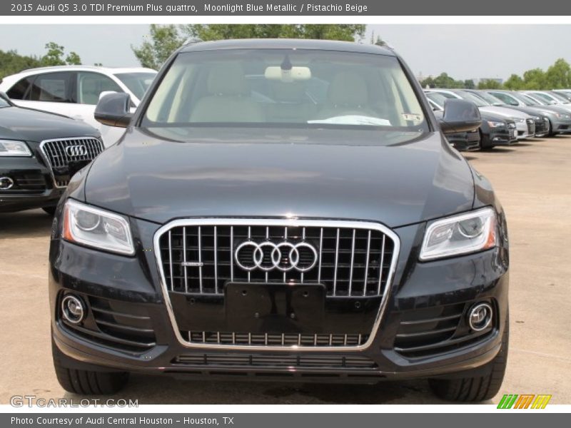 Moonlight Blue Metallic / Pistachio Beige 2015 Audi Q5 3.0 TDI Premium Plus quattro