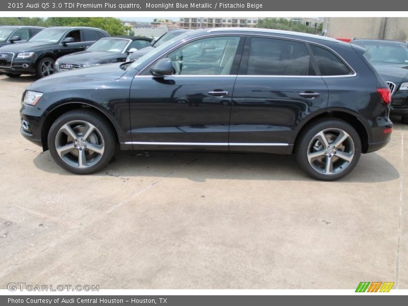 Moonlight Blue Metallic / Pistachio Beige 2015 Audi Q5 3.0 TDI Premium Plus quattro