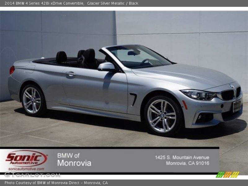 Glacier Silver Metallic / Black 2014 BMW 4 Series 428i xDrive Convertible