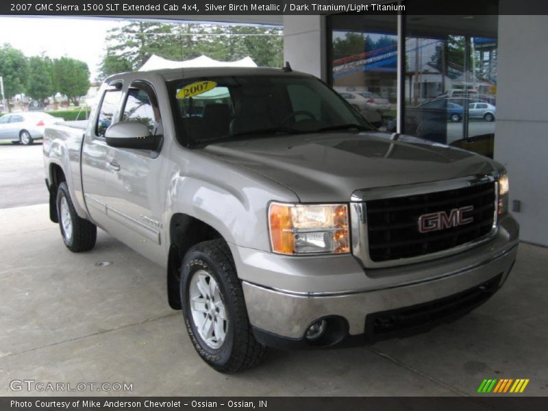 Silver Birch Metallic / Dark Titanium/Light Titanium 2007 GMC Sierra 1500 SLT Extended Cab 4x4