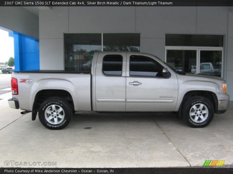 Silver Birch Metallic / Dark Titanium/Light Titanium 2007 GMC Sierra 1500 SLT Extended Cab 4x4