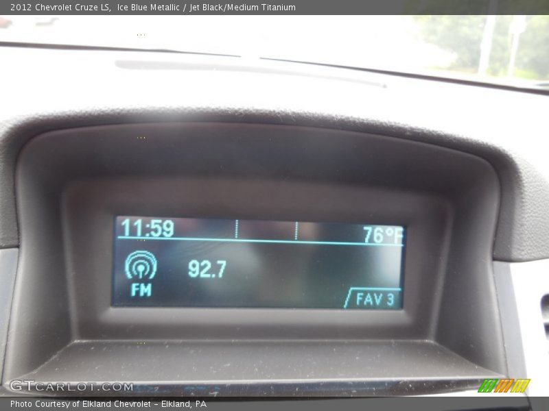 Ice Blue Metallic / Jet Black/Medium Titanium 2012 Chevrolet Cruze LS