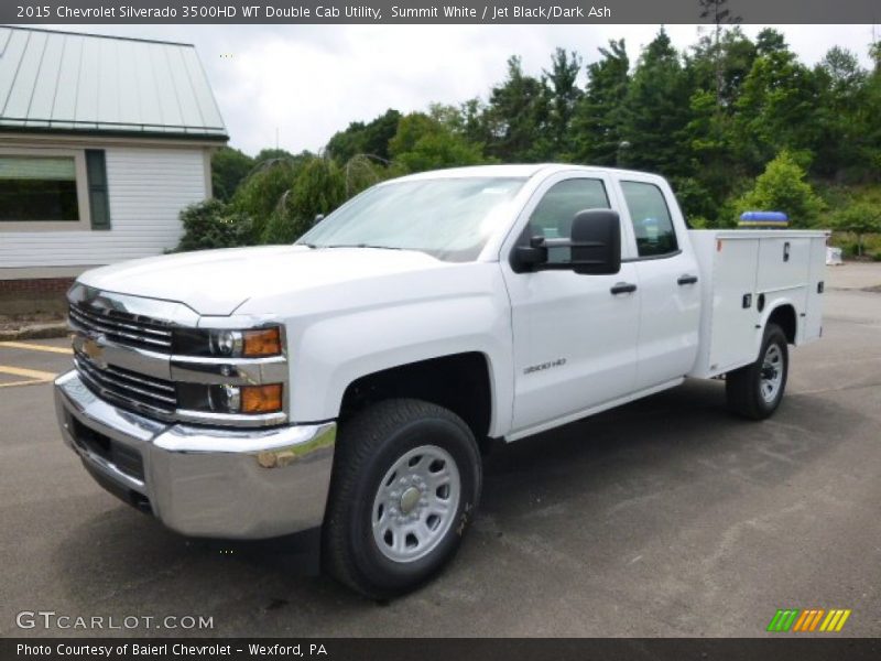 Summit White / Jet Black/Dark Ash 2015 Chevrolet Silverado 3500HD WT Double Cab Utility